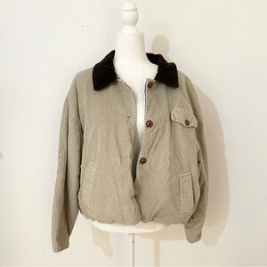 Corduroy Button-Up Jacket - Tan